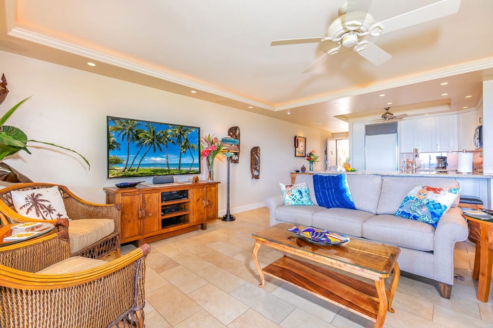 Open concept kitchen and living room.