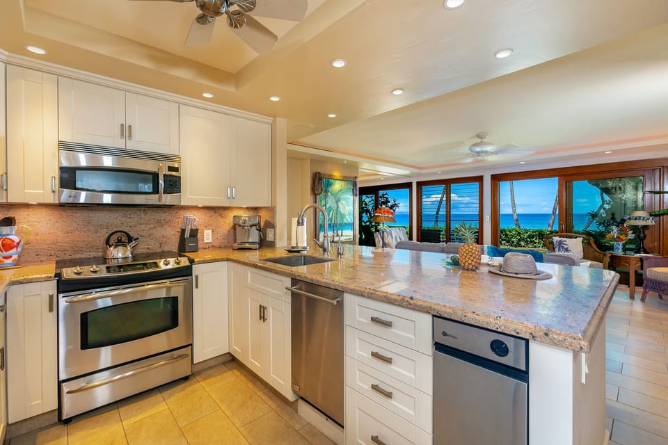 The perfect view while making dinner.