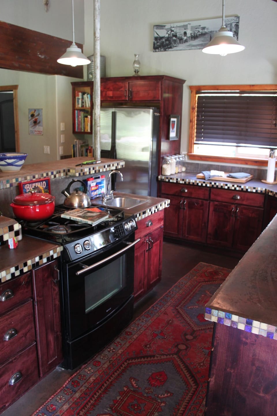 Kitchen fully stocked.
