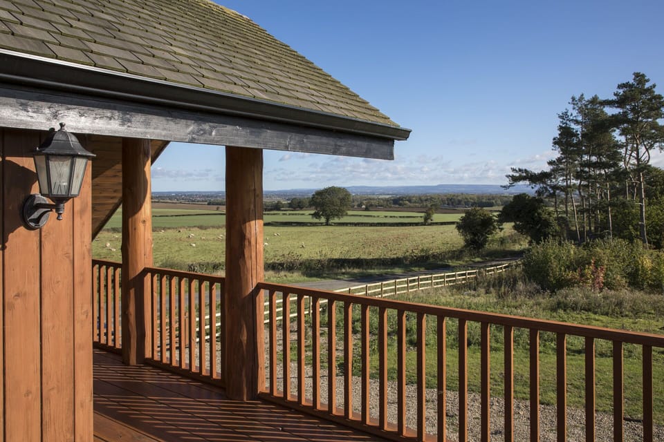 Looking from balcony over vale of York to the Cleveleand hills