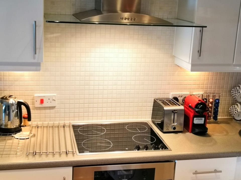 Well- equipped modern kitchen.