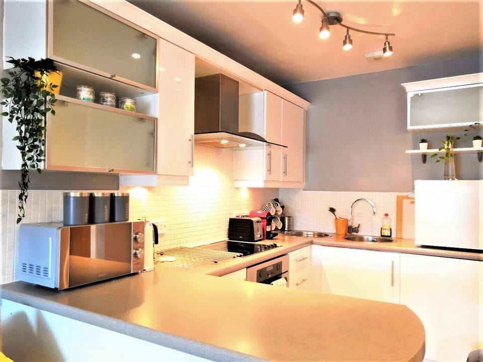 Well-equipped kitchen.