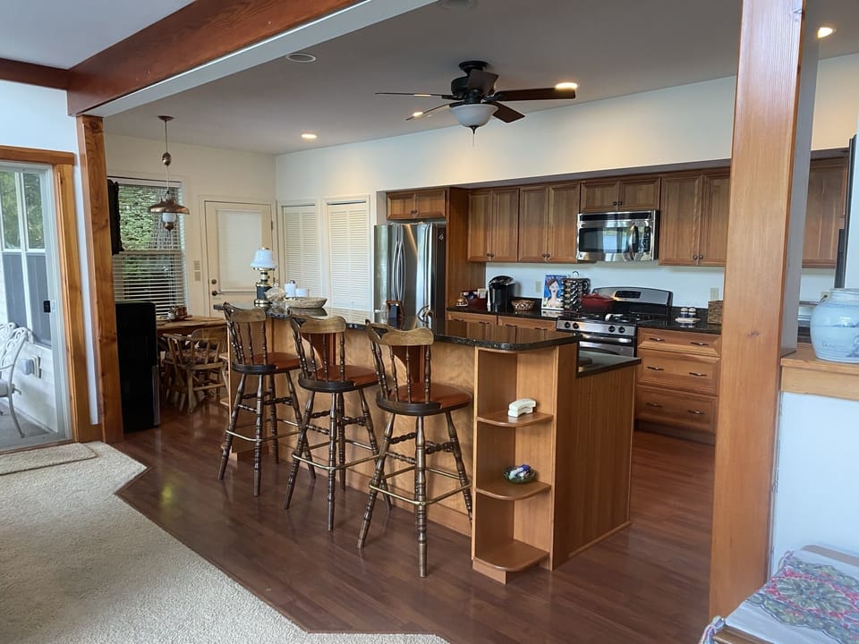 Kitchen with Two Ovens, a Dishwasher, a Toaster Oven, Microwave, Fridge/Freezer