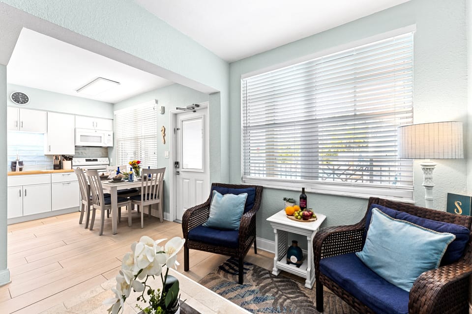 Our living room features a cozy 3-seater sofa, 2 extra chairs, and a smart TV. Perfect for unwinding!
