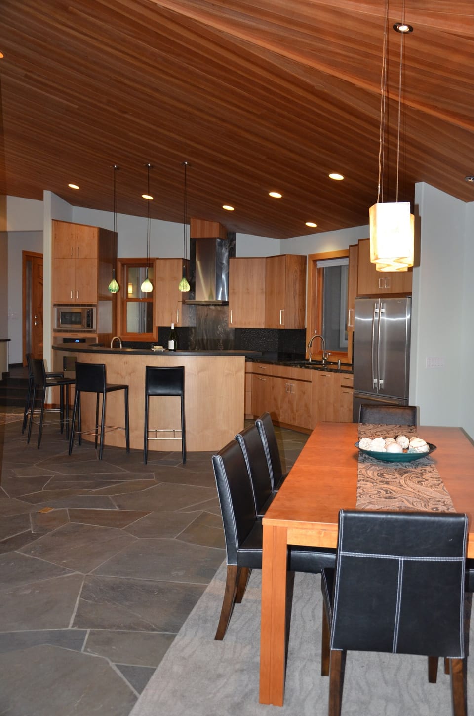 Guests can sit at the counter and watch the gourmet at work 