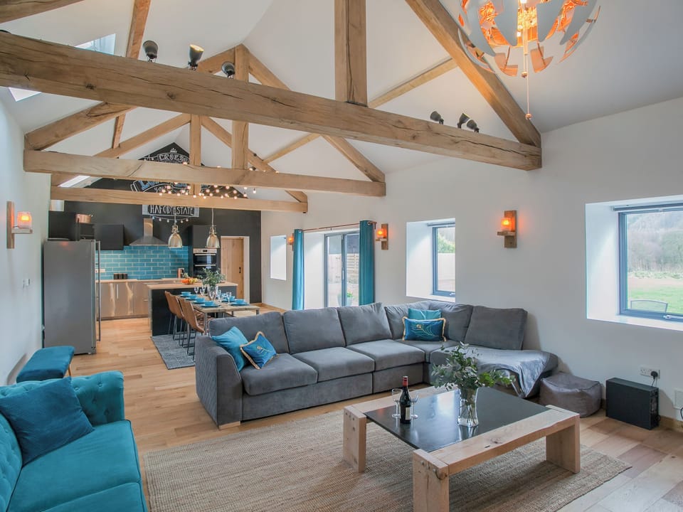 Delightful spacious open plan living area | The Pendre Longbarn, Pont-Rhyd-y-Groes, near Ystrad Meurig