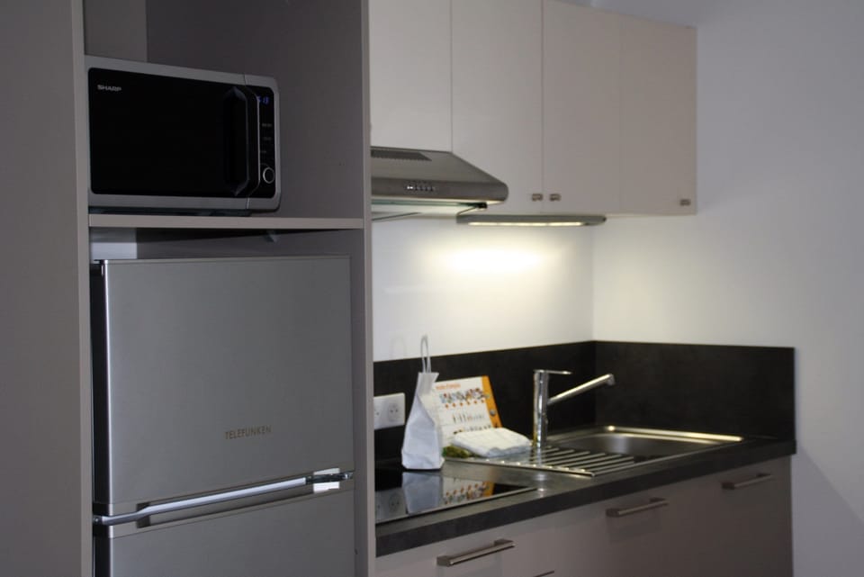 The kitchenette is equipped for your convenience.