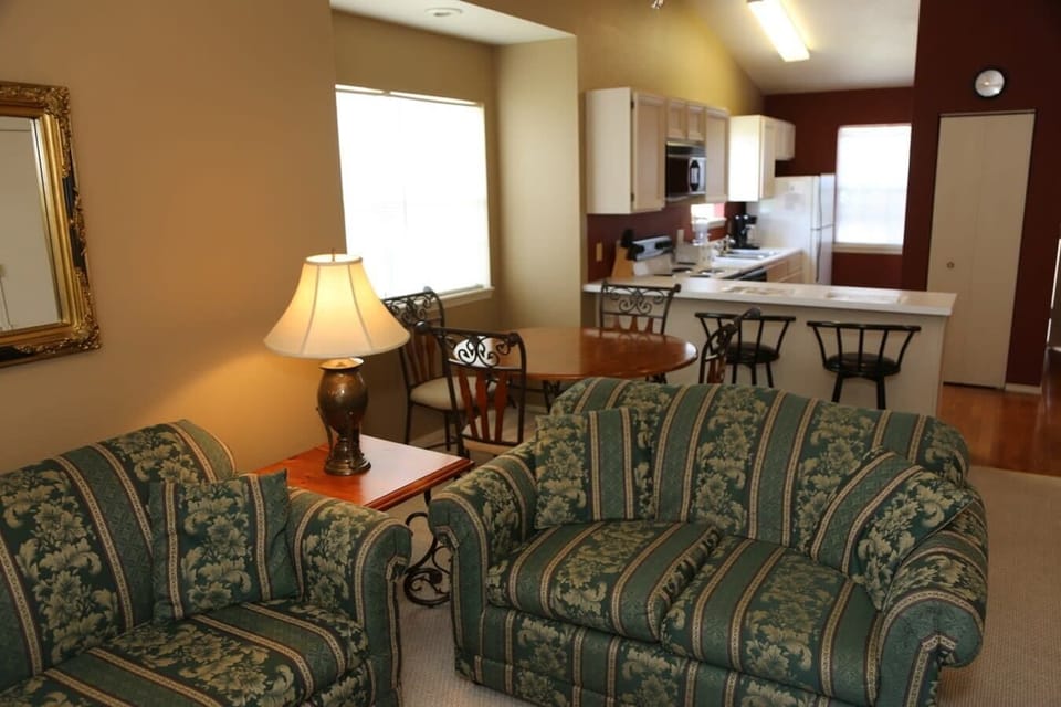 Kitchen overlooks the Dining and Living areas.