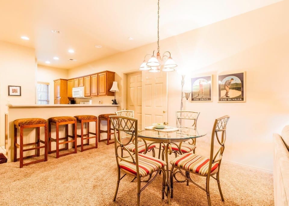 Kitchen island offers extra seating for Dining.