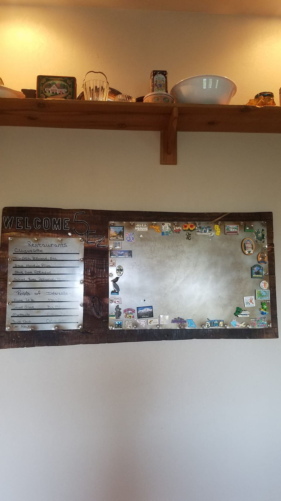 Magnets from some of those who have stayed, feel free to add to the collection