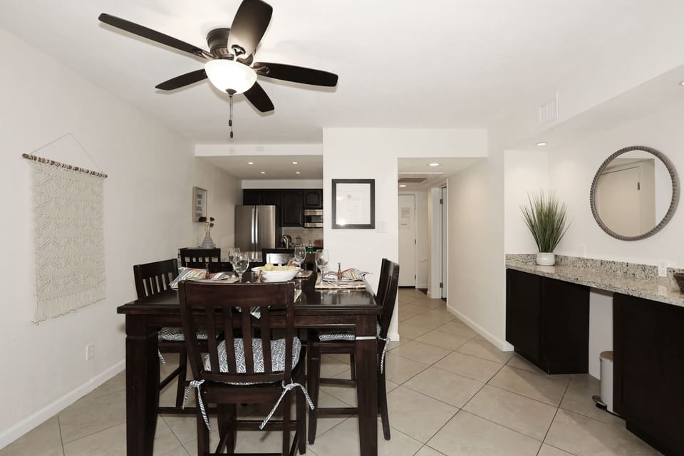 Open dining room. Table opens to seat 6.