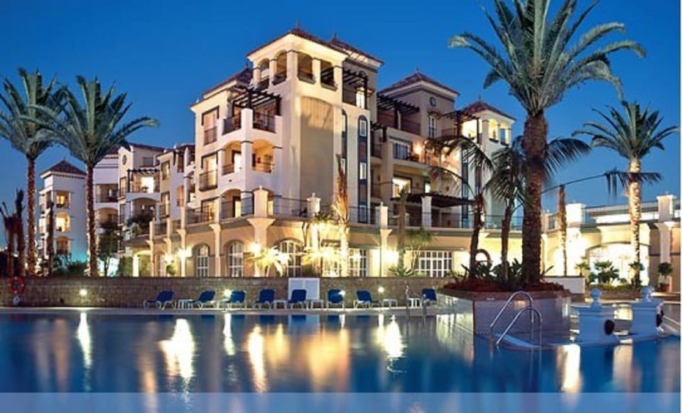 Main Pool and One of the Unit Buildings at Dusk