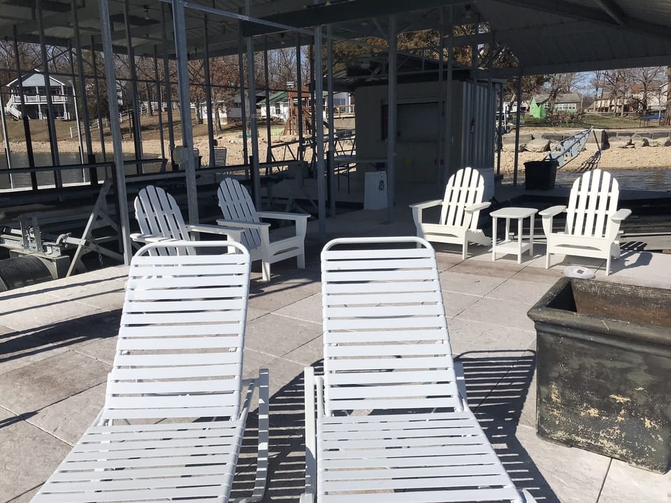 Seating and lounging on the dock.