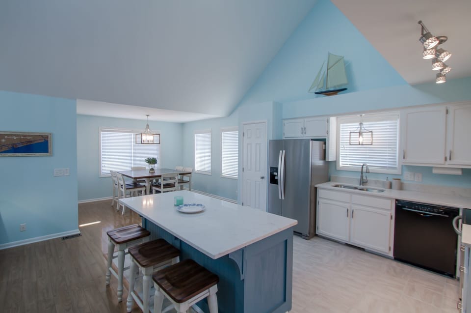 Custom island in kitchen