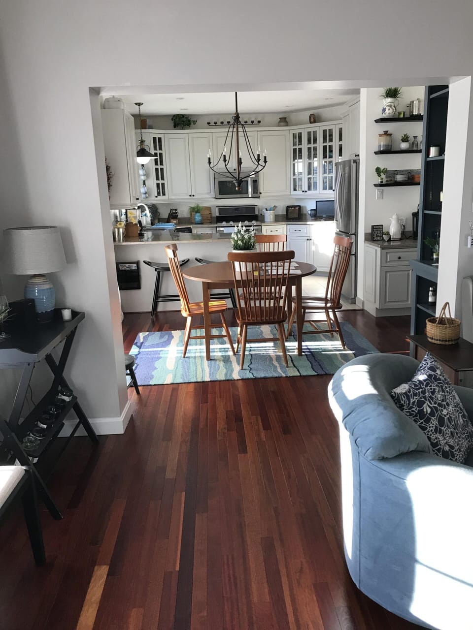 Living room to dining room to kitchen, breathe in the peace of surroundings