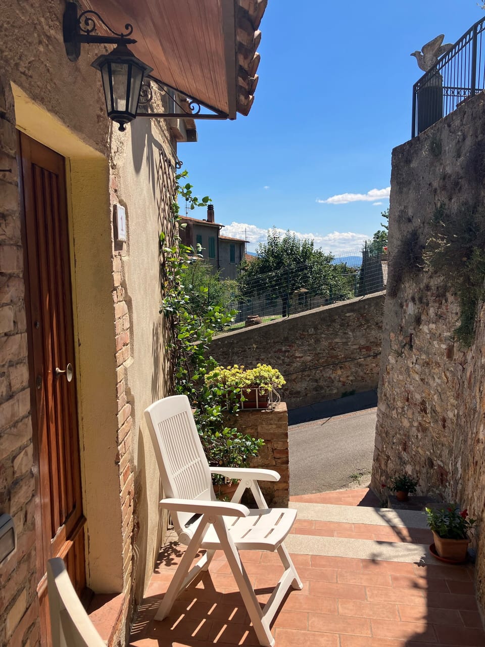 The outdoor space by the main door