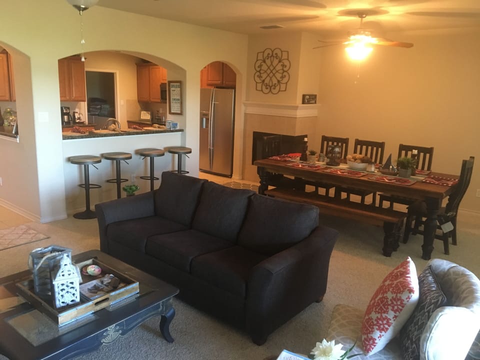 Open concept kitchen/dining/family rooms for quality time with family or friends