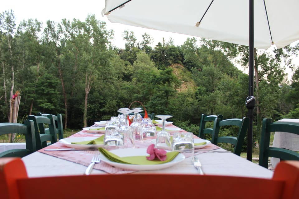 Outdoor banquet area