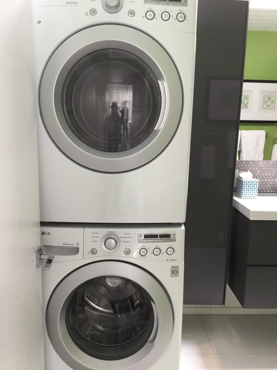 Stackable front load washer and dryer