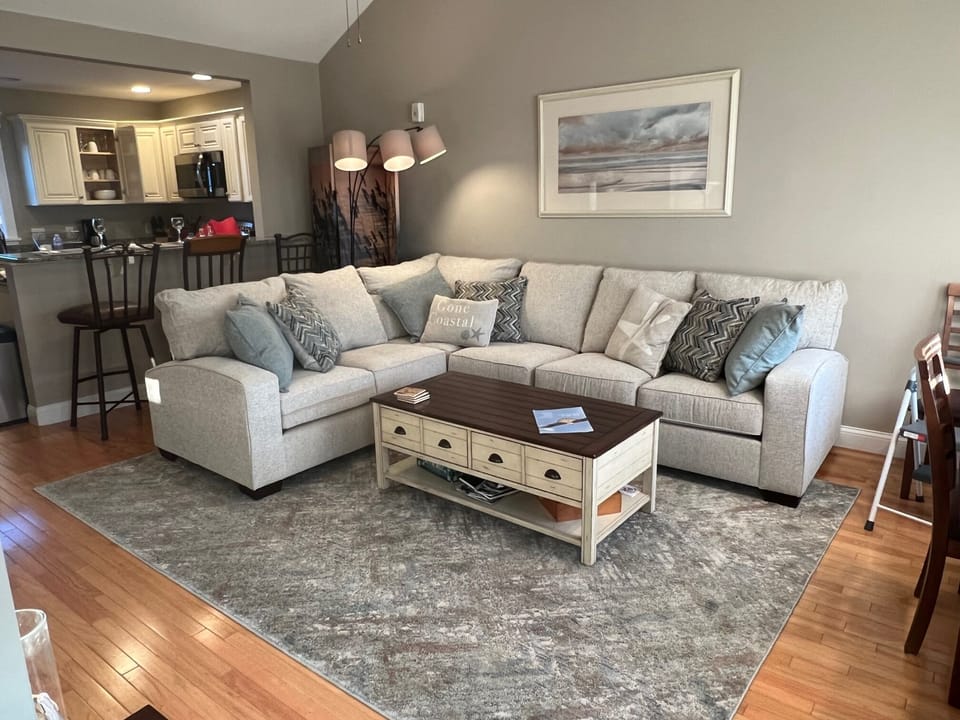 Main living area from door to balcony