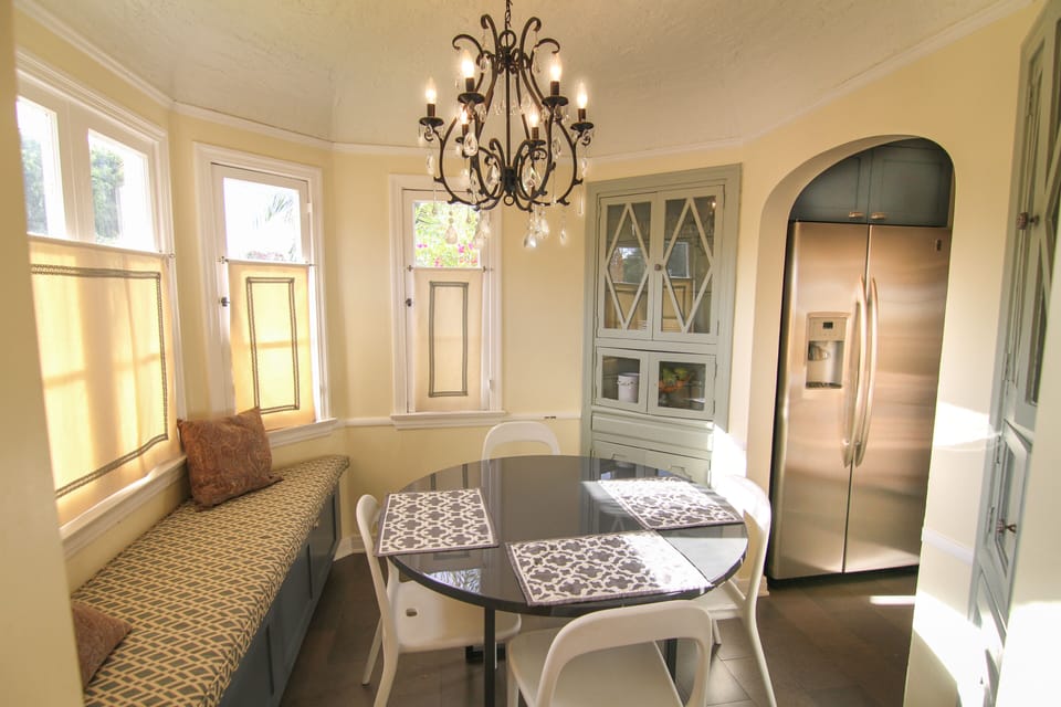 A breakfast and dining nook.  Also great for a board game with the family!