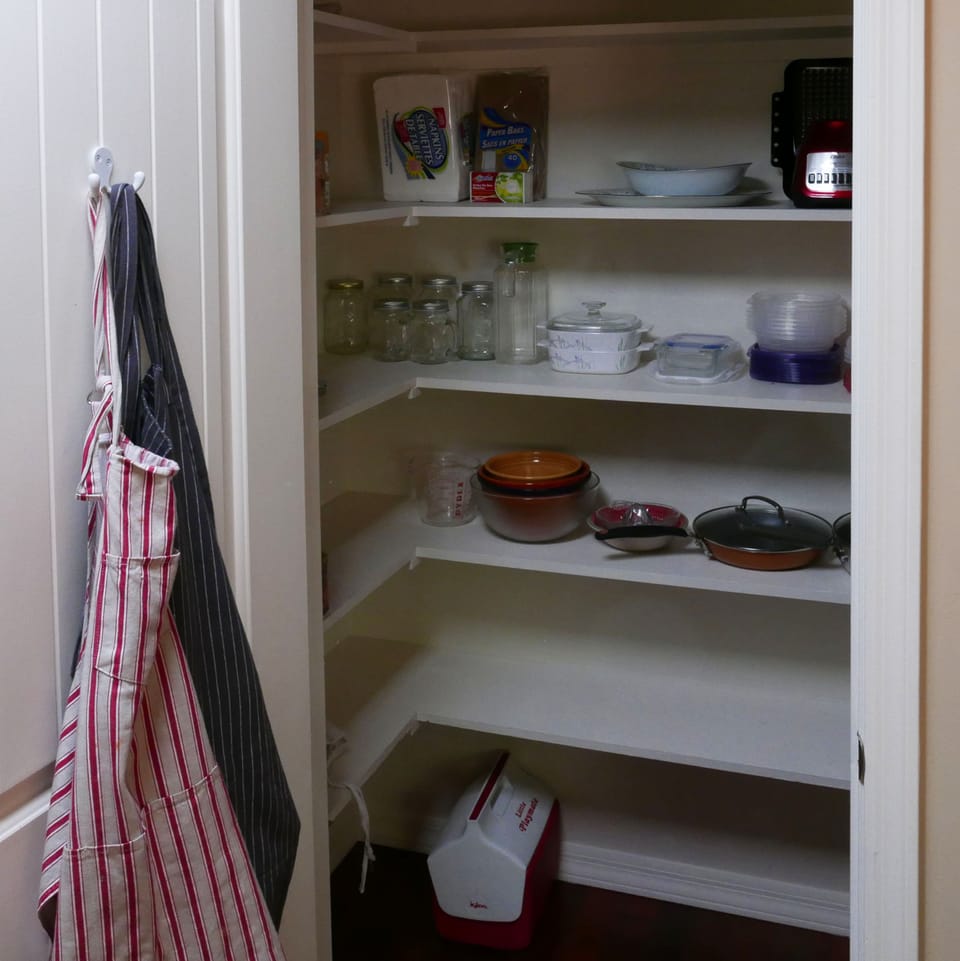 40+' of shelves in the pantry. Plenty room to stock extra supplies.