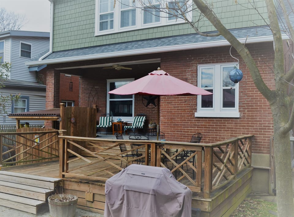 Relax on the deck - large backyard with off-street parking