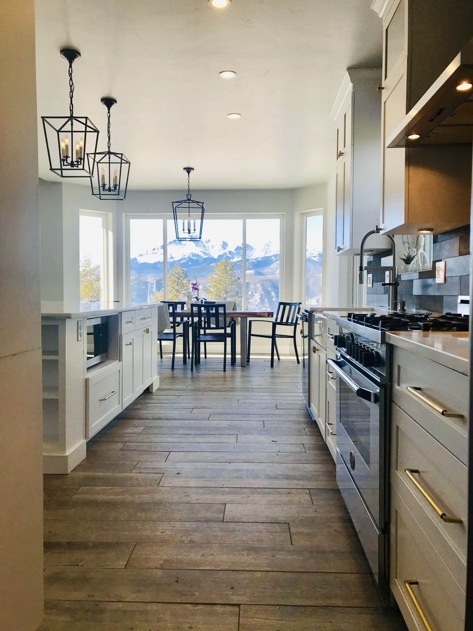 Oversized walkway for multiple people to gather, cook, and laugh. 