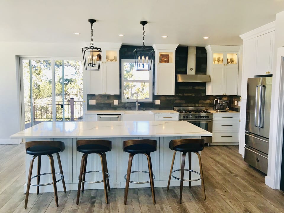 Full-sized kitchen for gourmet or casual eating. 