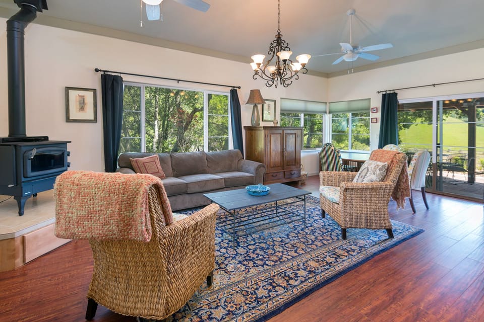 Spacious Living Room with vineyard view