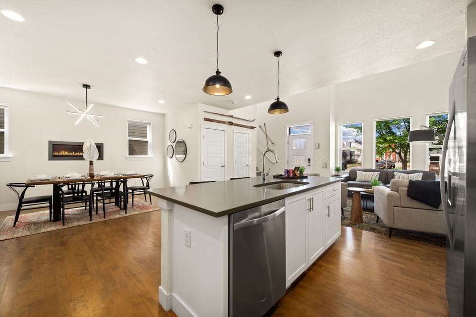 Open Concept | Kitchen, Dining, and Living Area (main level)