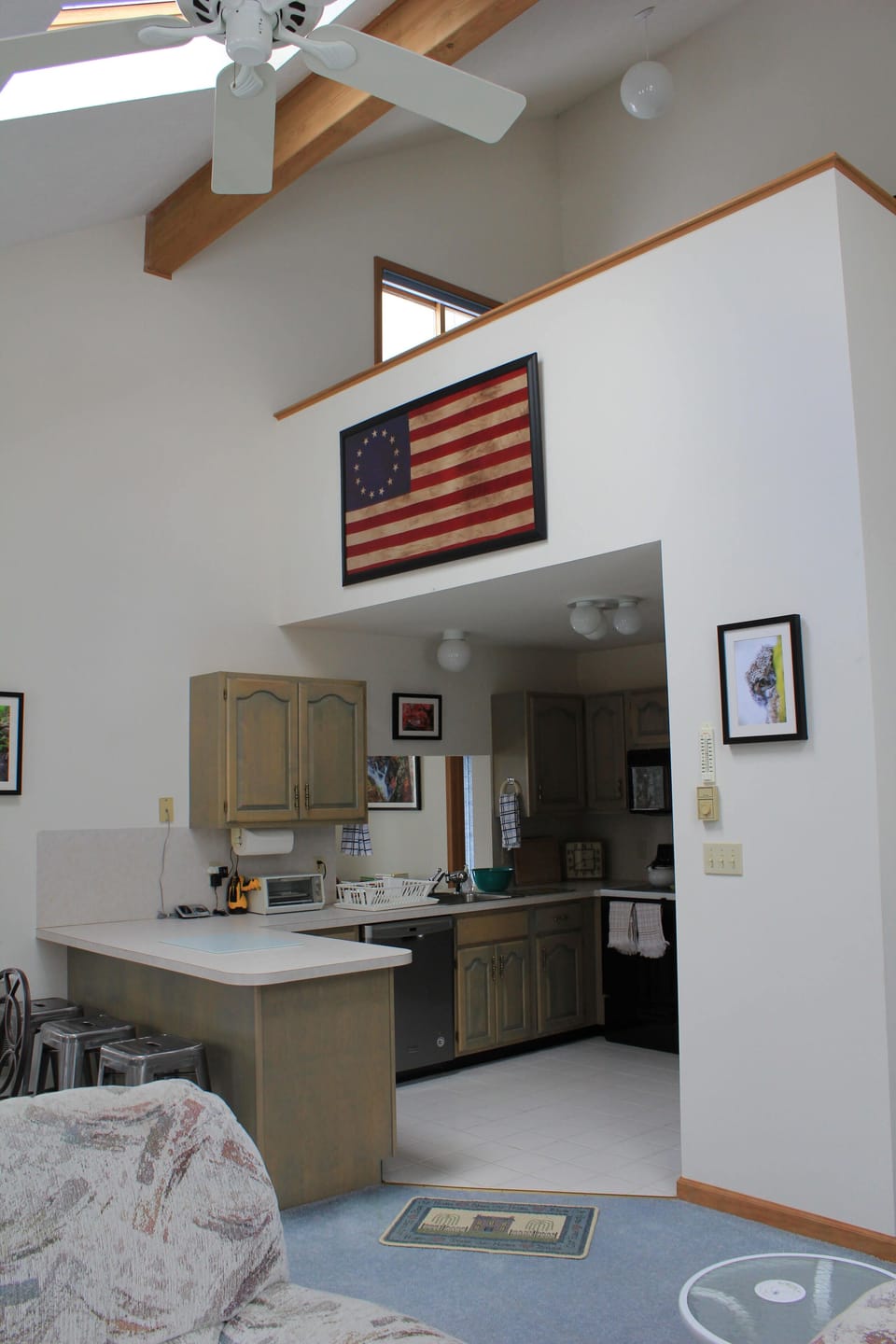 Living room and kitchen