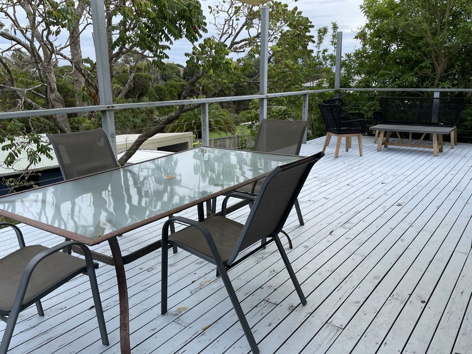 Big deck facing west.