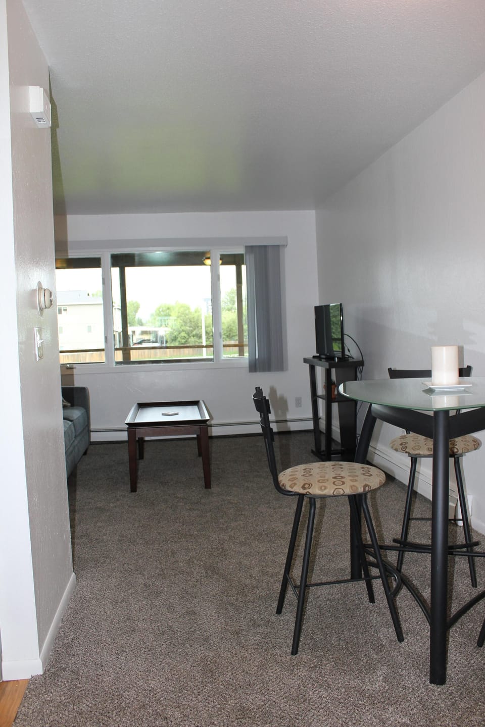 View from back of apartment to living room.