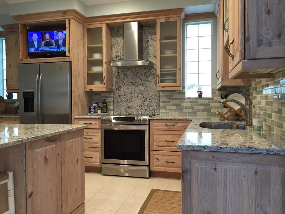 Kitchen with convection stove