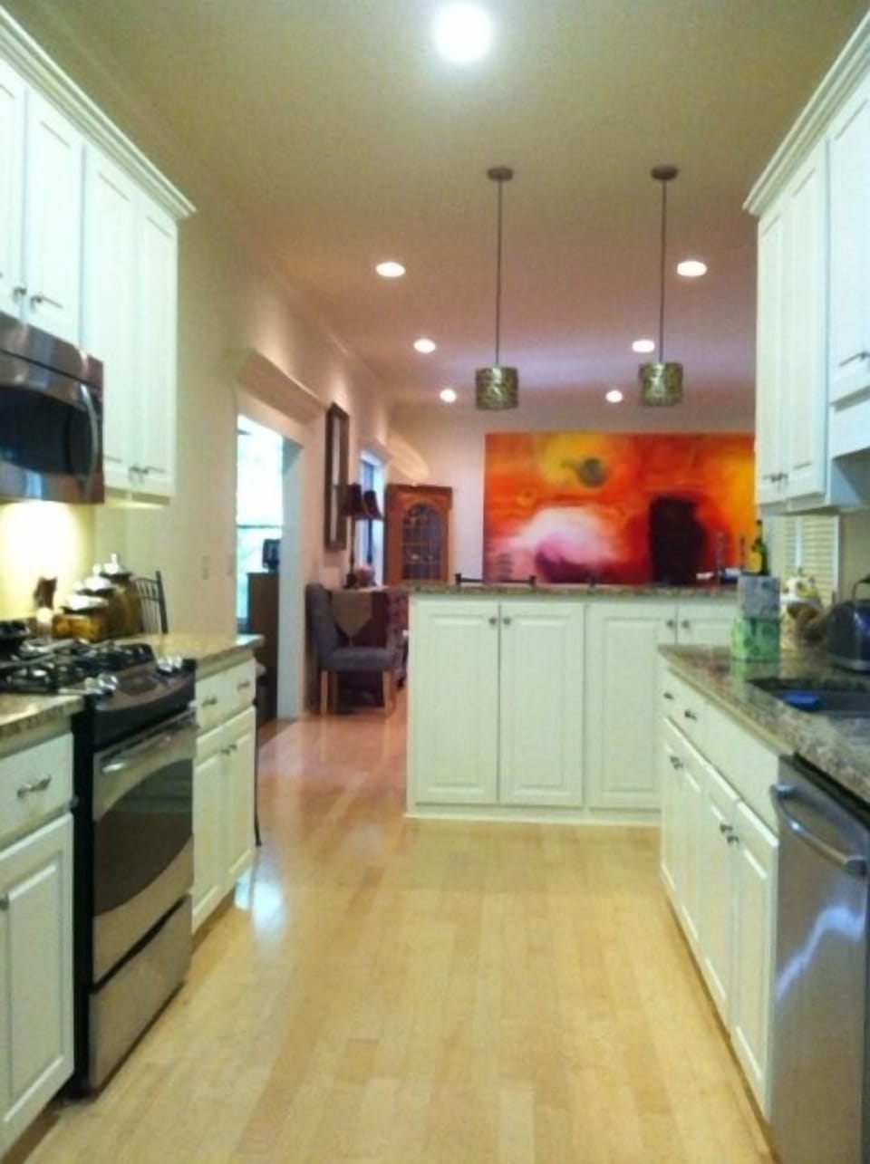 Updated kitchen with new appliances and granite counter tops. 