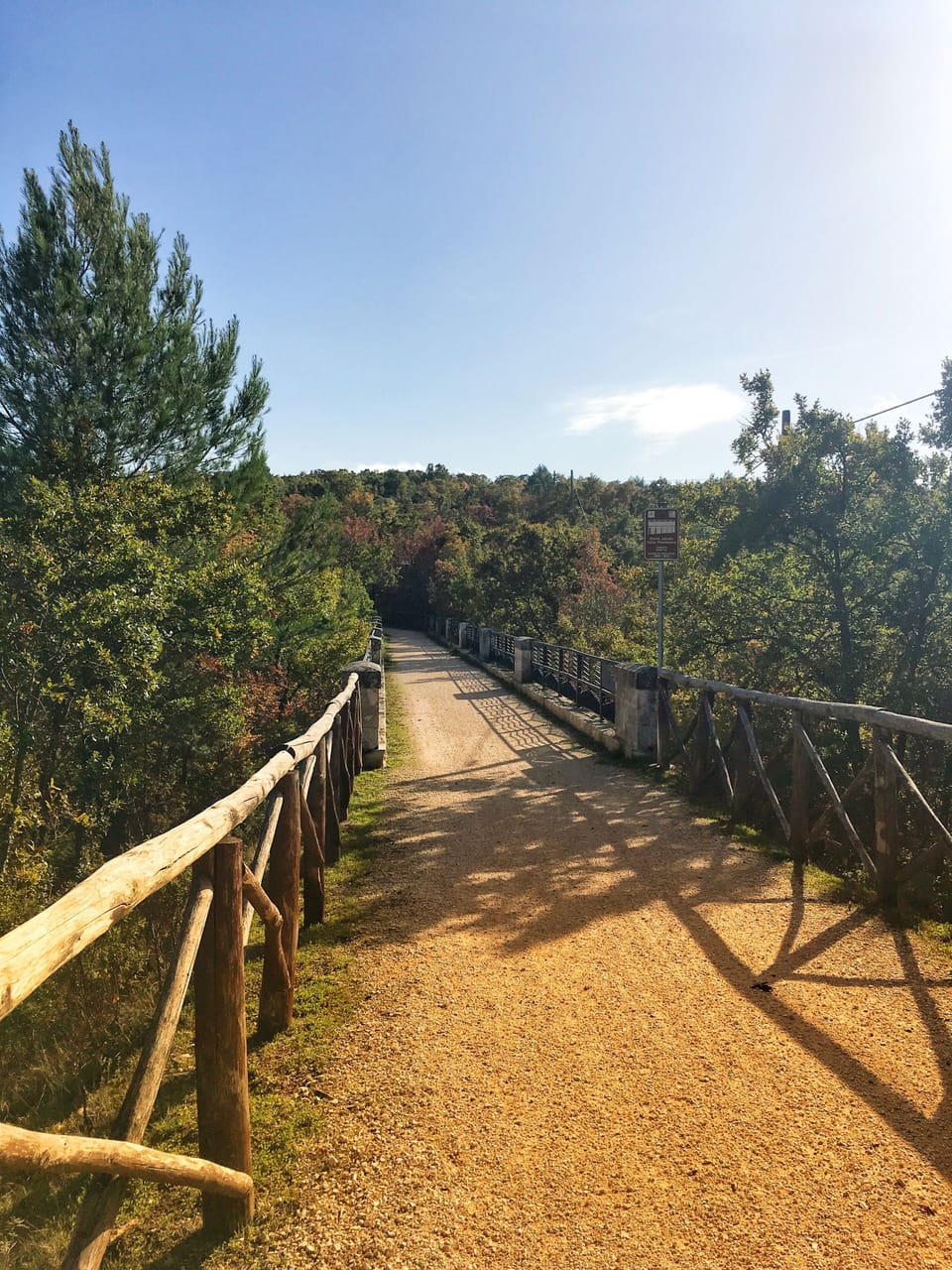 The walking & cycling path is right outside the gates of Villa Bella Collina.