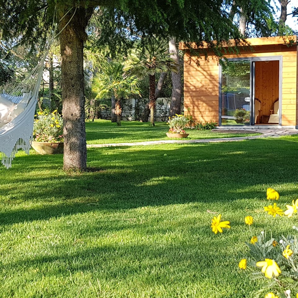 April 2018: wellness area in the garden ...