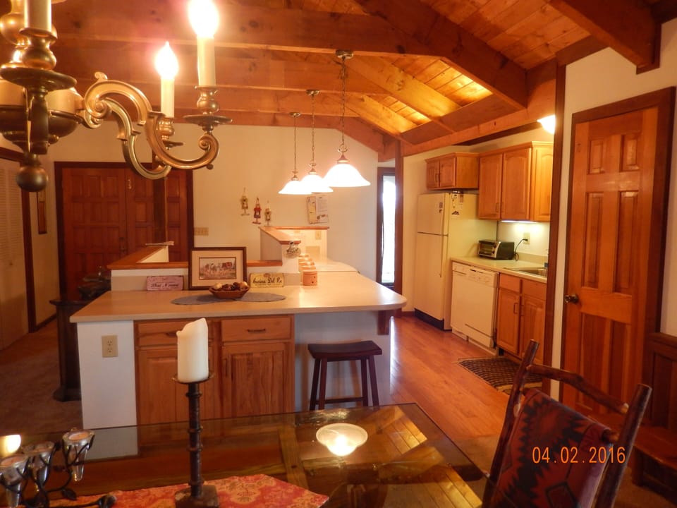 Gorgeous open kitchen with convection oven caters to the serious cook