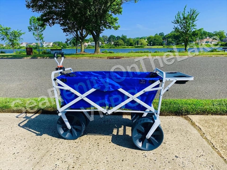 Just in case you have a few extras to bring to the beach, we include this wagon!