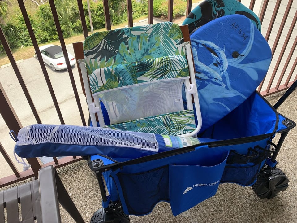 New accessories for all to use! Beach Umbrella, cart boogie boards, chairs