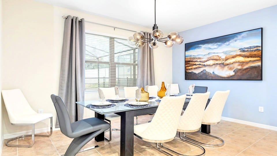 Dining Table: Ample and spacious, providing a generous area for comfortable dining and enjoyable gatherings