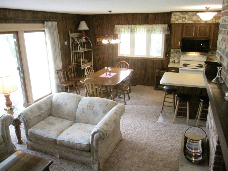 Living room and dining room.