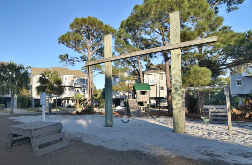 The playground in Barrier Dunes is great for our littlest guests!