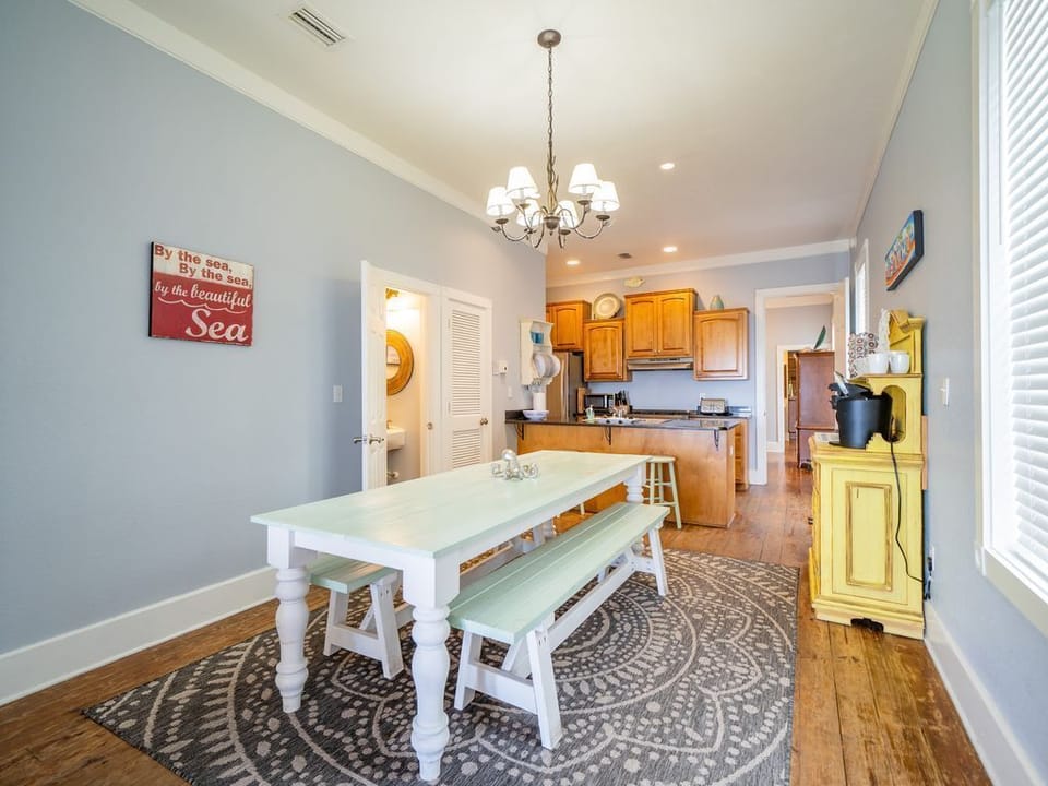 There is also a half bath in the dining area