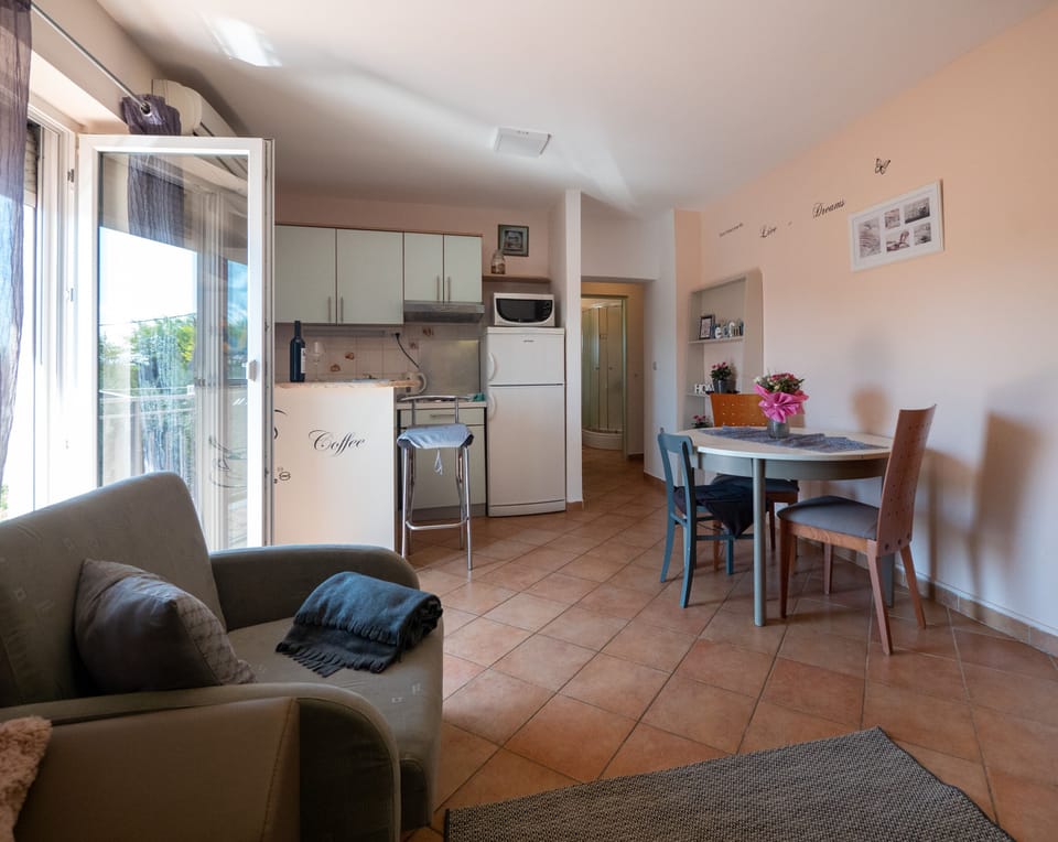 Living room and dining room