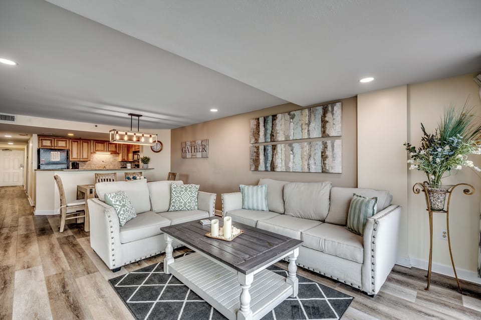 Living room with queen sleeper sofa