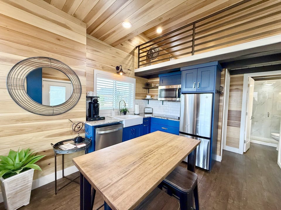 When your meal is ready, take a seat at the homey kitchen table.