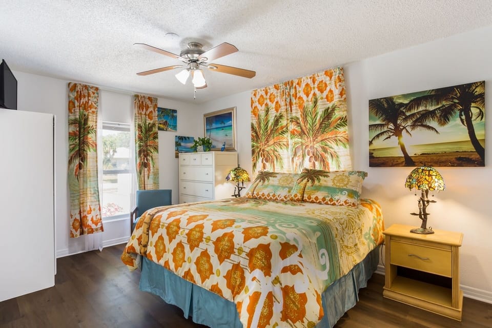 Relax in a tropical setting.