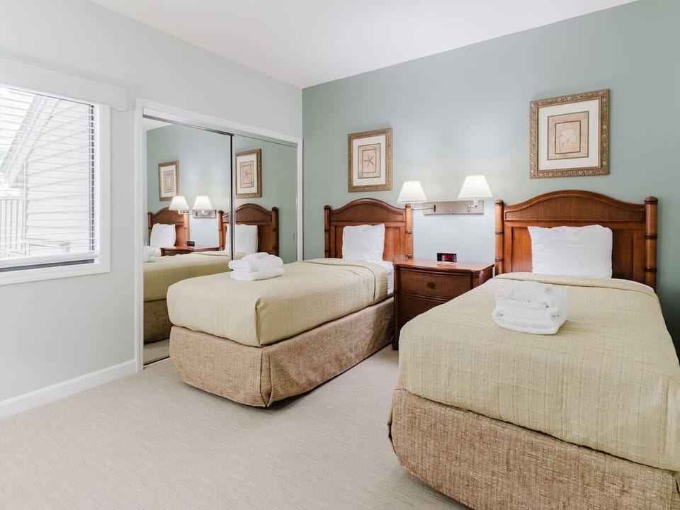 Settle into cozy twin beds for restful nights together.